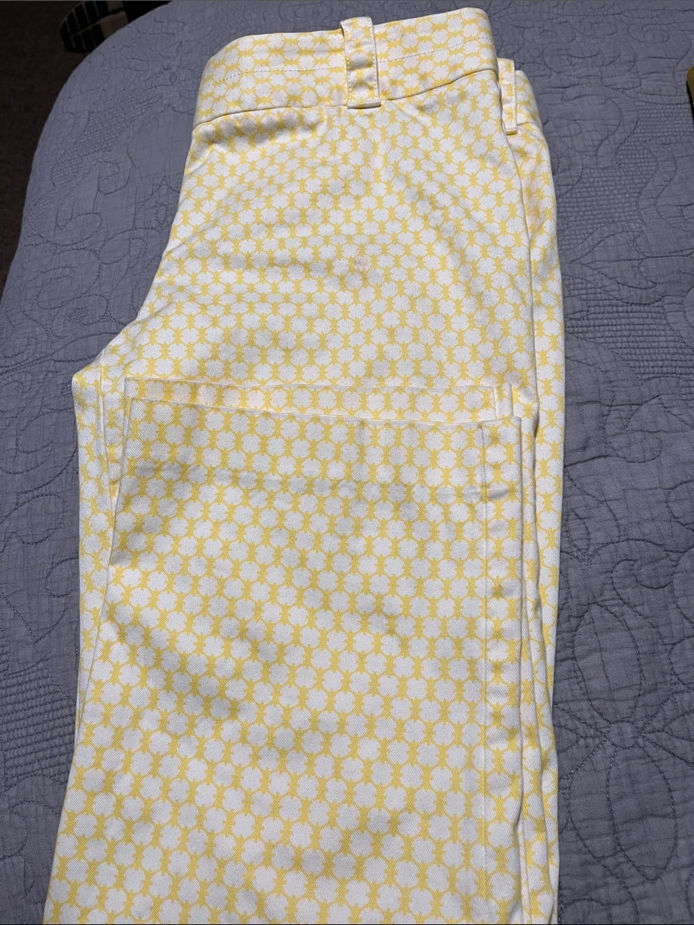 Women’s J crew Yellow Patterned Stretch Pants